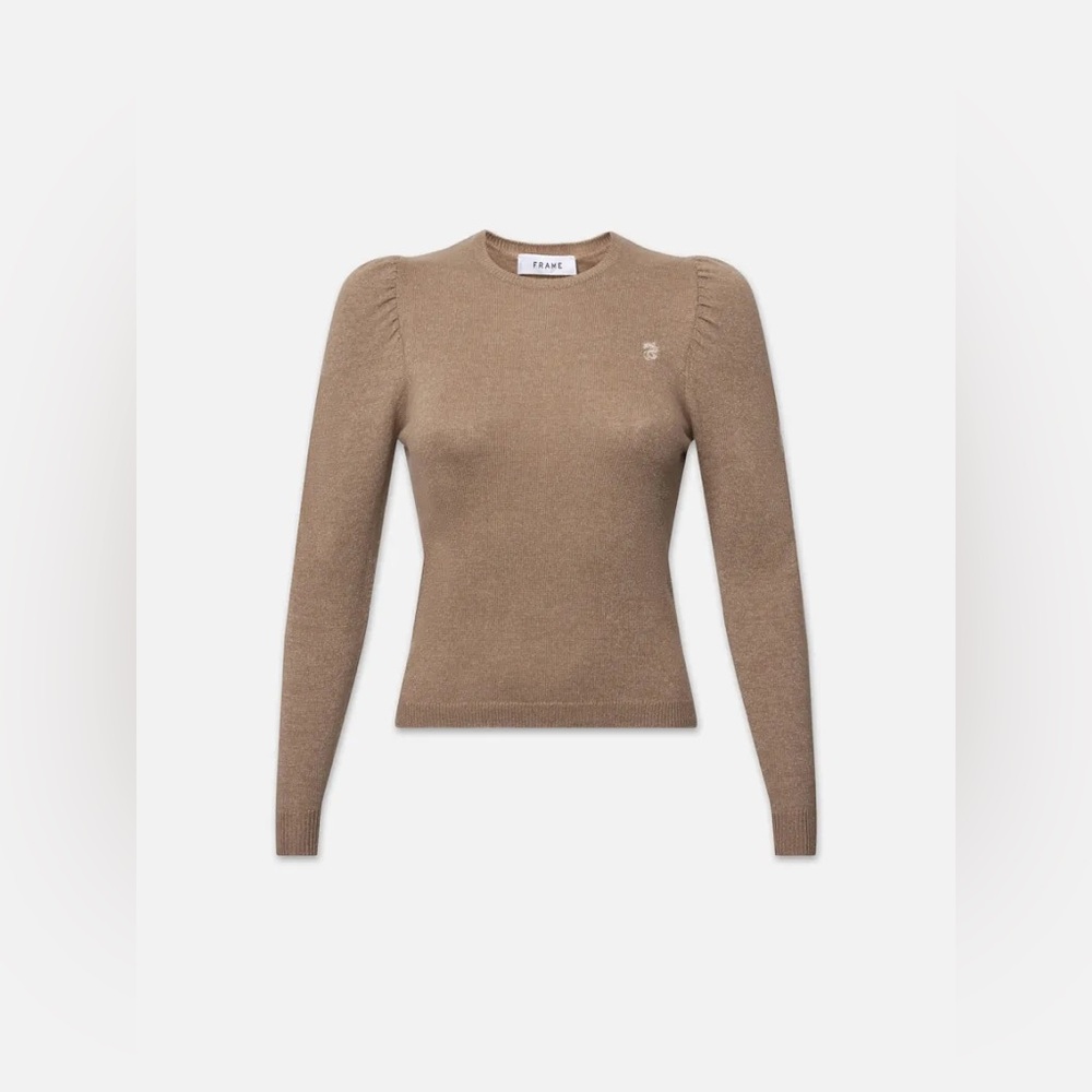 NWT Frame Denim Lunar Cashmere Shirred Sweater -- Camel